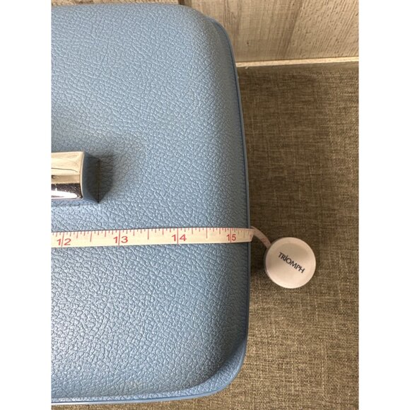 Vintage Samsonite Blue Makeup Train Case With Mirror and Tray Cosmetic Suitcase - Picture 13 of 15